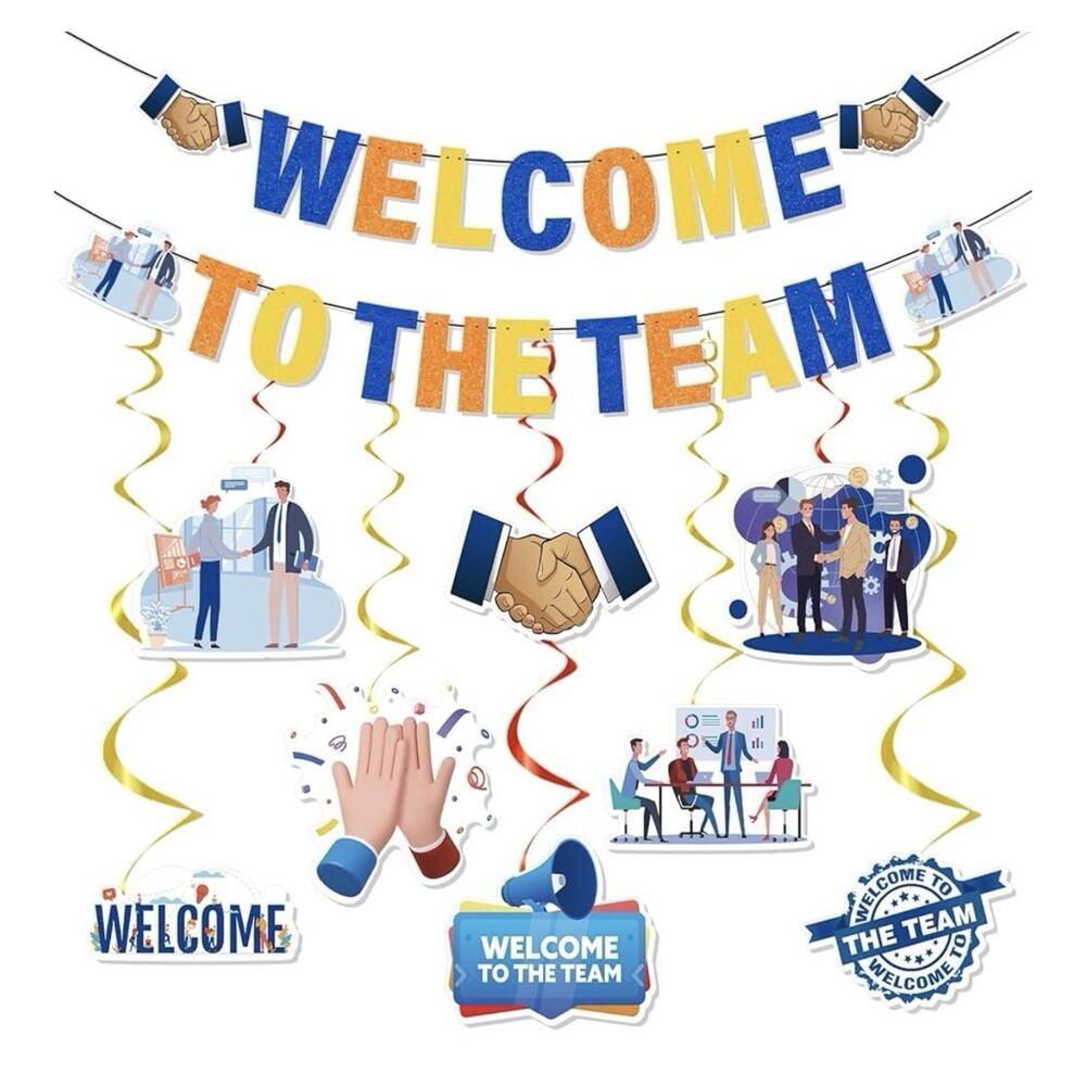 Welcome to the Team Decorations - 10PCS Welcome to the Team Banner with Hanging